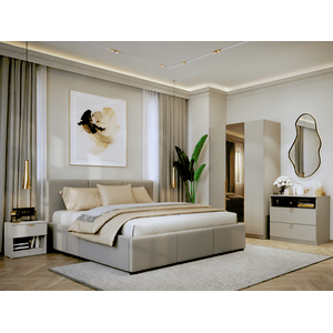 Imagine Set Mobila Dormitor Bej / Casmir Auris cu oglinzi CO1