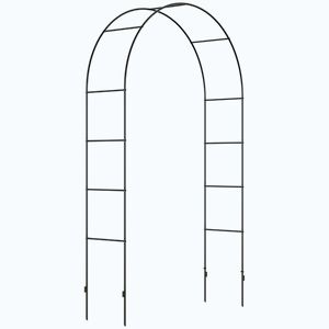 Imagine Outsunny Arc de Grădină pentru Trandafiri și Plante Cățărătoare, Structură Metalică Rezistentă, 140x40x240 cm, Negru | Aosom Romania
