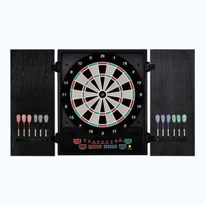 Imagine HOMCOM Tabla de Darts Electronică Profesională cu 6 Display-uri, 12 Săgeți, 27 Moduri de Joc, 51x6.5x57cm, Negru | Aosom Romania