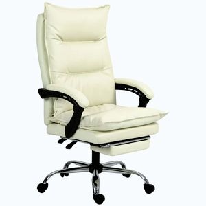 Imagine Vinsetto Fotoliu Birou Negru – Rabatabil, Suport Picioare & Ergonomic | Aosom Romania