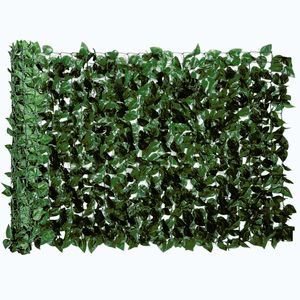 Imagine Outsunny Gard Viu Artificial din Fag pentru Balcon și Grădină, PE, 300x100 cm, Verde Închis | Aosom Romania