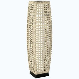 Imagine Outsunny Lampă solară de grădină din ratan sintetic cu LED și pornire/oprire automată 21x21x78 cm Natural | Aosom Romania