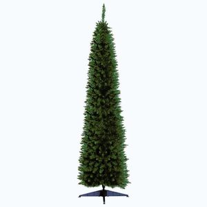 Imagine Pom de Craciun 210cm din PVC cu 499 de Ramuri si Baza din Plastic, Design Inalt si Ingust, Φ60x210cm, Verde HOMCOM | Aosom RO