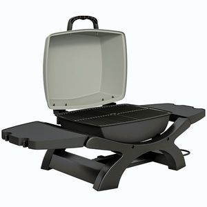Imagine Outsunny barbecue electric 2300W, portabil de masă cu rafturi laterale, culoare negru. | Aosom Romania