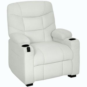 Imagine HOMCOM Fotoliu Relax Electric Reclinabil 150° cu Suport pentru Picioare, Funcție Memorie, Telecomandă, din Catifea, Crem | Aosom Romania