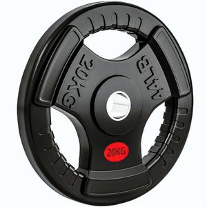 Imagine SPORTNOW Disc de Greutăți 20 kg cu Orificiu de 5 cm și 3 Mânere | Aosom Romania