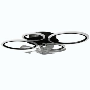 Imagine HOMCOM Ventilator de tavan cu lumină și telecomandă, Ventilator LED de tavan 77 cm cu 3 culori de lumină, 6 trepte, temporizator | Aosom Romania