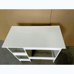Imagine HOMCOM Birou pentru calculator lucios cu 2 rafturi deschise, 80 x 40 cm, stil modern, alb | Aosom Romania