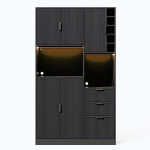 Imagine Dulap de bucătărie modern, Negru | Aosom Romania