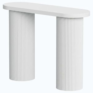 Imagine HOMCOM Consolă modernă îngustă cu spațiu ascuns, 103 cm, alb | Aosom Romania