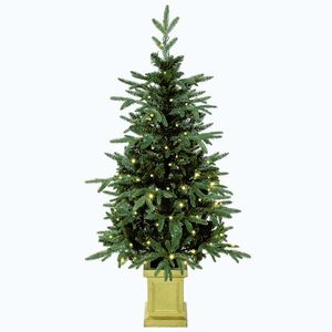 Imagine HOMCOM Brad artificial de Crăciun, 120 cm, brad cu 110 LED-uri, 147 vârfuri, 2 culori de iluminare, telecomandă | Aosom Romania