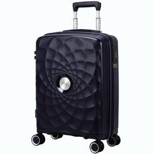 Imagine HOMCOM Troler de Cabină 18\" Ușor și Rigid cu Port USB Încuietoare TSA și 4 Roți Duble Pivotante Albastru | Aosom Romania