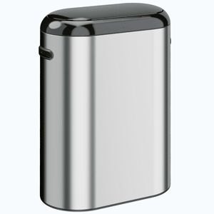 Imagine HOMCOM Coș de gunoi automat cu senzor cu infraroșu, 50 l, din oțel inoxidabil anti-amprentă, cu închidere amortizată, argintiu | Aosom Romania