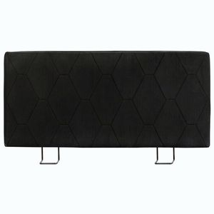 Imagine HOMCOM Tăblie de pat 160 cm cu înălțime reglabilă din chenille, design în romburi și structură metalică, gri închis | Aosom Romania