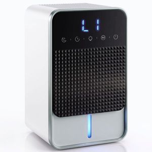 Imagine HOMCOM Dezumidificator 0, 4 L/zi pentru 15 m² Rezervor 1, 2 Litri Lumină RGB Temporizator 12H Ecran LED Negru | Aosom Romania